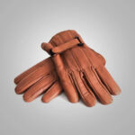 Light Brown Sheepskin Leather Winter Gloves - Image 2