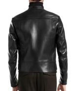 Lightweight Black Leather Riding Jacket for Men - Image 2