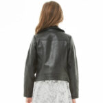 Girls Long Sleeves Black Leather Moto Kids Jacket - Image 3