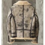 Men's B3 Flight Bomber Aviator Shearling Biker Jacket - Image 2