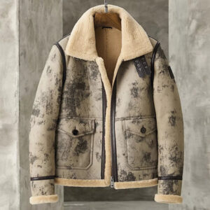 Men's Fur B3 Flight Aviator Shearling Bomber Jacket