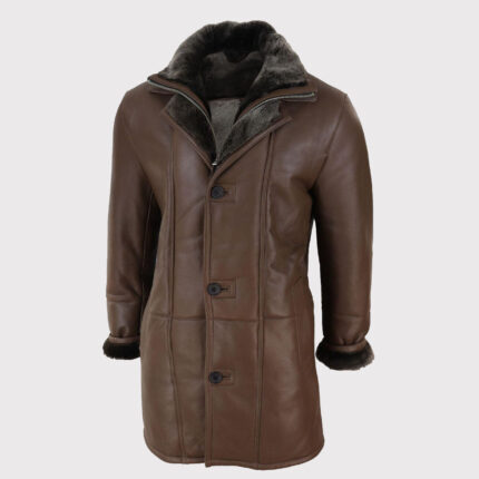 Men's 3/4 Length Sheepskin Duffle Coat