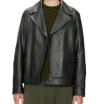 Men’s Classic Carve Black Leather Motorcycle Jacket
