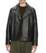 Men’s Classic Carve Black Leather Motorcycle Jacket