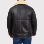 Men's B3 Bomber Aviator Pilots Sheepskin Flying Jacket - Shearling Coat - Image 4