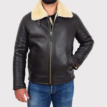 Men's B3 Bomber Aviator Pilots Sheepskin Flying Jacket - Shearling Coat