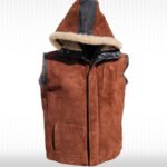 Men's B3 Bomber Shearling Fur Sheepskin Vintage Suede Leather Vest