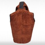 Men's B3 Bomber Shearling Fur Sheepskin Vintage Suede Leather Vest - Image 2