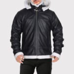 Men's B3 Bomber Shearling Hoodie Jacket - Image 3