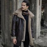 B3 Flight Shearling Aviator Fur Long Coat for Men