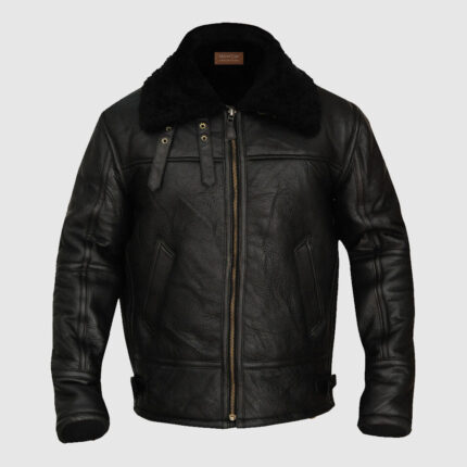 Black Sheepskin B3 Aviator Bomber Jacket for Men