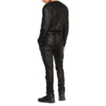 Men's Black Cargo Style Leather Jumpsuit - Image 3