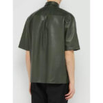 Men's Black Lambskin Leather Shirt - Elegant Fashion - Image 2