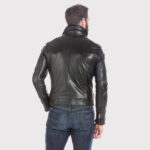 Men's Black Lambskin Leather Sports Jacket - Image 2