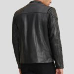 Men's Black Leather Rider Jacket - Image 2