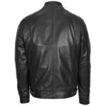 Men's Genuine Black Leather Vintage Cafe Racer Biker Jacket - Image 2