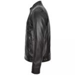 Men's Genuine Black Leather Vintage Cafe Racer Biker Jacket - Image 5