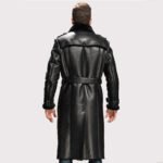 Men's Black Oversize Sheepskin Shearling Coat - Winter Parka - Image 2