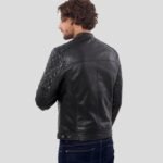 Men's Black Premium Buffalo Leather Motorcycle Jacket - Biker Bravado - Image 3
