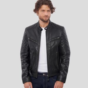 Men's Black Premium Buffalo Leather Motorcycle Jacket - Biker Bravado