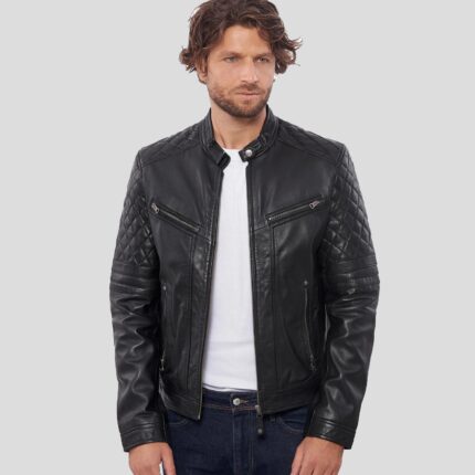 Men's Black Premium Buffalo Leather Motorcycle Jacket - Biker Bravado