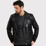 Men's Black Quilted Leather Perfecto Jacket