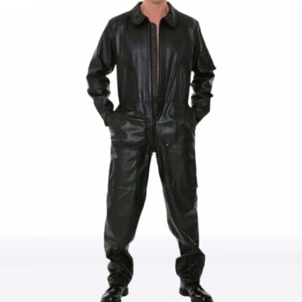 Men's Black Real Sheepskin Leather Jumpsuit – Smart Fit