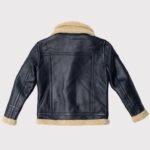 Men's Black Sheepskin Aviator Shearling Flight Jacket - Image 3