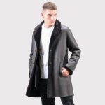 Men's Black Real Sheepskin Suede Coat - Image 3