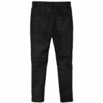 Men's Black Stretch Leather Biker Jeans - Image 4