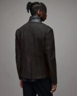 Men’s Black Suede Leather Blazer - Image 3