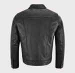 Classic Black Trucker Western Leather Jacket Shirt for Men - Image 2