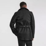 Men's Premium Black Wool Peacoat - Image 2