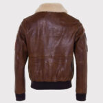 Classic Men's Brown Flight Aviator Pilot Sheepskin Jacket - Image 2