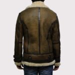 Men's Brown B3 Bomber Sheepskin Jacket - Image 3