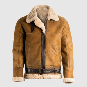 Men's Brown B3 Shearling Leather Jacket