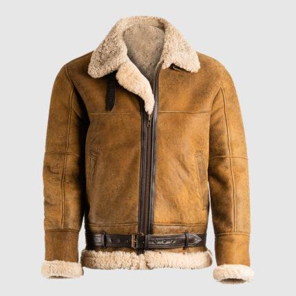 Men's Brown B3 Shearling Leather Jacket