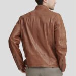 Men's Brown Biker Leather Moto Riding Motorcycle Jacket - Image 2