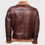 Men's Brown Bomber Sheepskin Shearling Jacket - Image 2