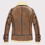 Men's Brown Double-Face Sheepskin Air Force Flight Coat - Image 4