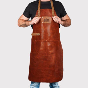 Men's Brown Leather Apron - Stylish & Functional