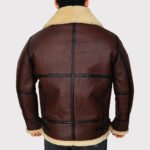 Men's Brown Shearling B3 Bomber Jacket - Image 2