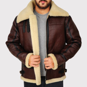 Men's Brown Shearling B3 Bomber Jacket