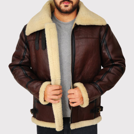 Men's Brown Shearling B3 Bomber Jacket