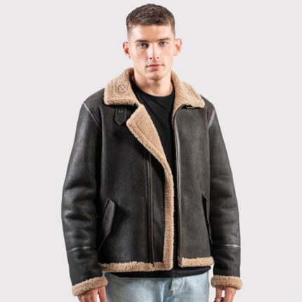 Men's Brown Sheepskin Pilot Jacket