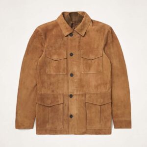 Men?s Brown Suede Field Leather Jacket ? Custom Made Fit