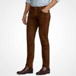 Men's Brown Suede Leather Pants - Image 2