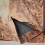 Men's Brown Vintage Distressed Real Leather Two Pocket Jacket - Image 4