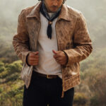 Men's Brown Vintage Distressed Real Leather Two Pocket Jacket - Image 3