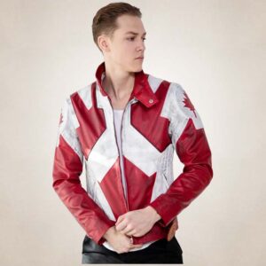 Men?s Canadian Flag Genuine Leather Jacket